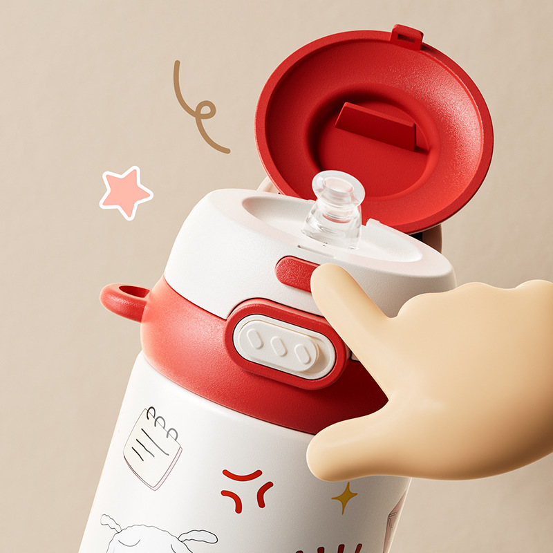Crayon Shin-chan fun insulated cup, food-grade stainless steel children's water cup, cute portable cup, men's and women's straw cup Application Scenario