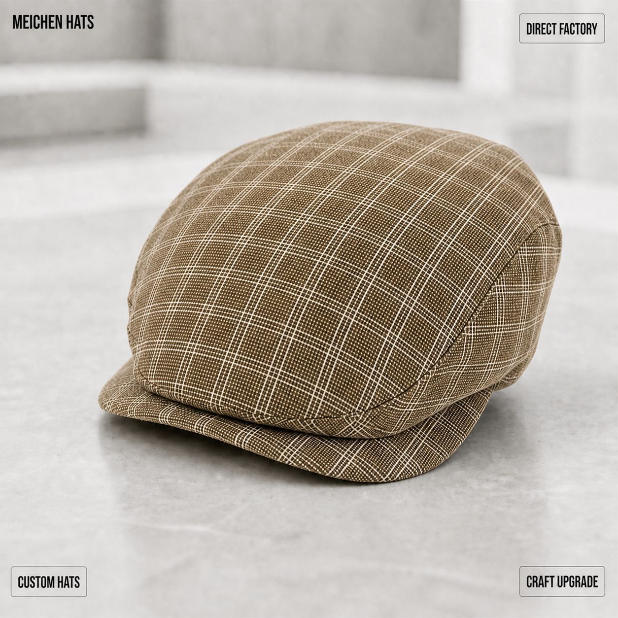 Sombrero de otoño e invierno a cuadros nuevo estilo coreano de cuadros de rayas boina al aire libre sombrero delantero transfronterizo de comercio exterior personalizado Specification image
