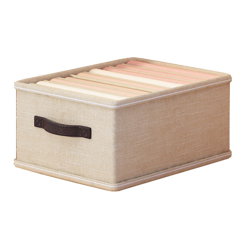 裤子收纳神器衣柜衣服收纳箱分层分格放衣物整理盒布艺收纳盒家用白底实物图