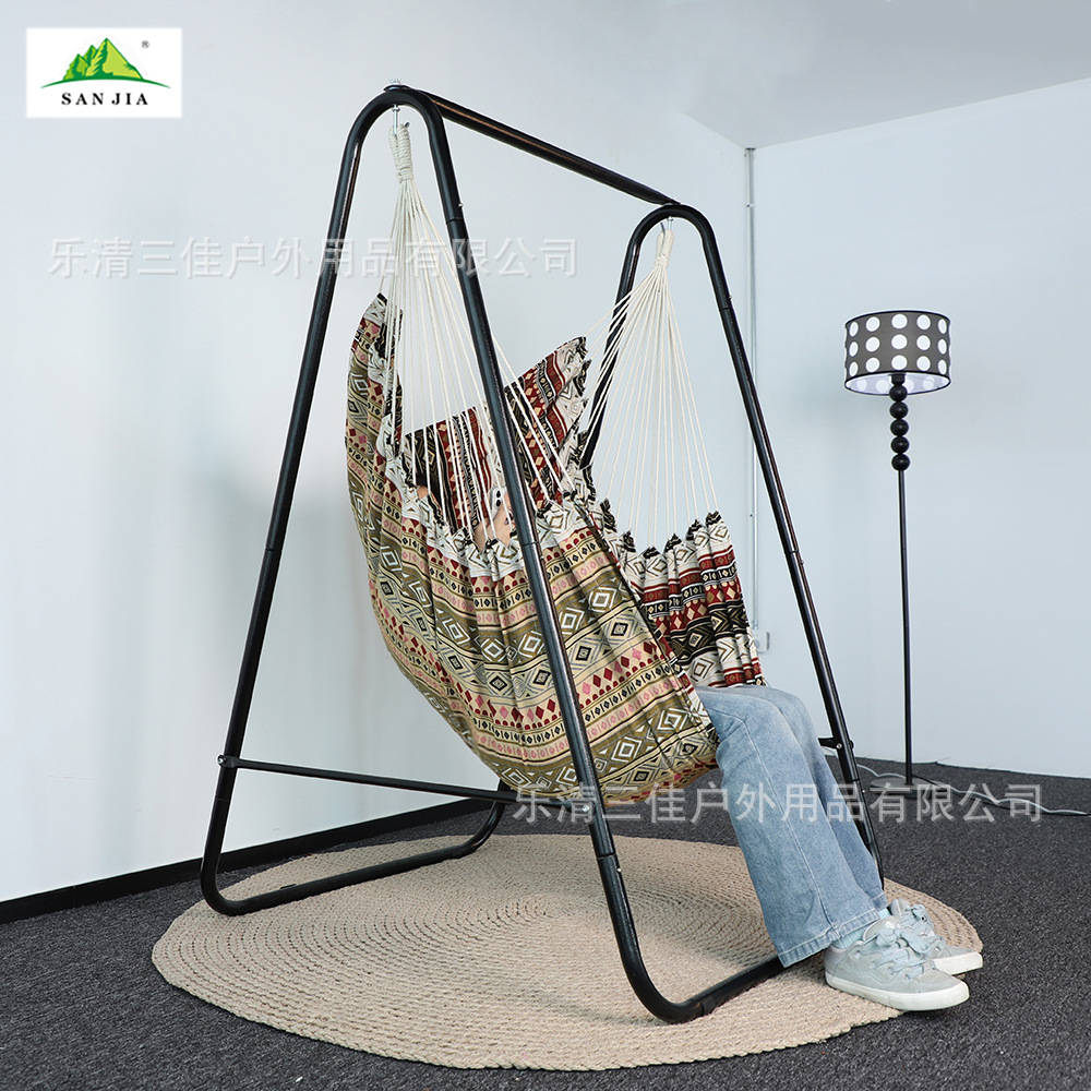 Cross-border enlarged and thickened hammocks, hanging chairs, ethnic-style home hanging chairs, adult swings, indoor lazy rocking chairs wholesale details Picture