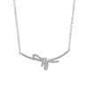 S925 sterling silver ribbon knot collarbone chain women's bow necklace, light luxury style design, high-end pendant sweater chain Item Picture