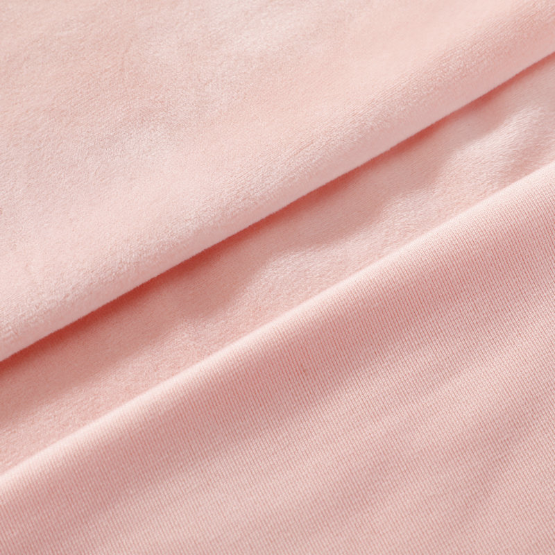 现货氨纶银狐绒超柔四面弹经编面料秋冬保暖内衣卫衣复合面料