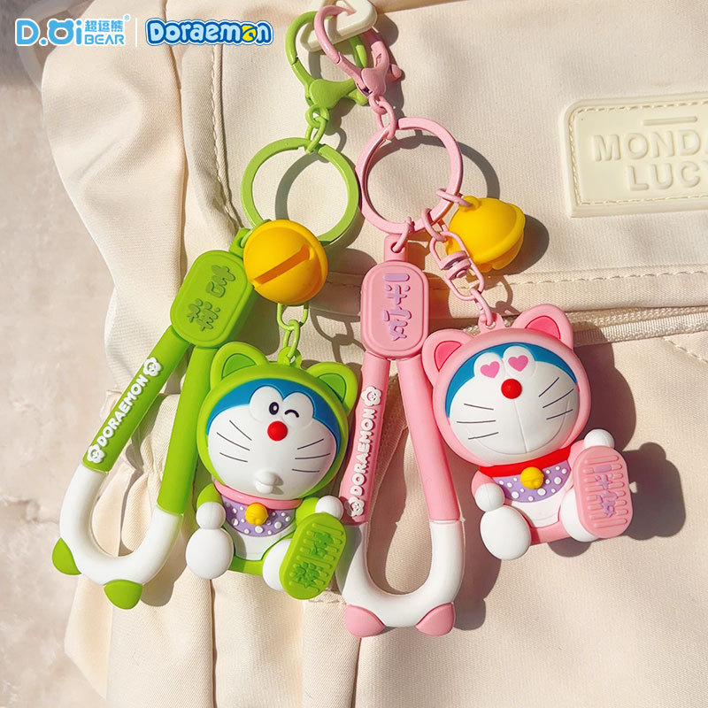 Genuine Doraemon colorful series keychains, New Year dolls, pendants, car key chains, New Year gifts details Picture