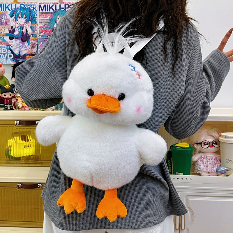 New cute cartoon duck plush bag, backpack, versatile cartoon plush bag for girls' outings Application Scenario