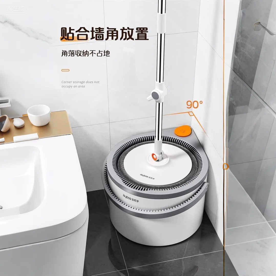 2024 New rotating mop with dirt separation for lazy household use, one mop clean, automatic rotating single bucket Specification image