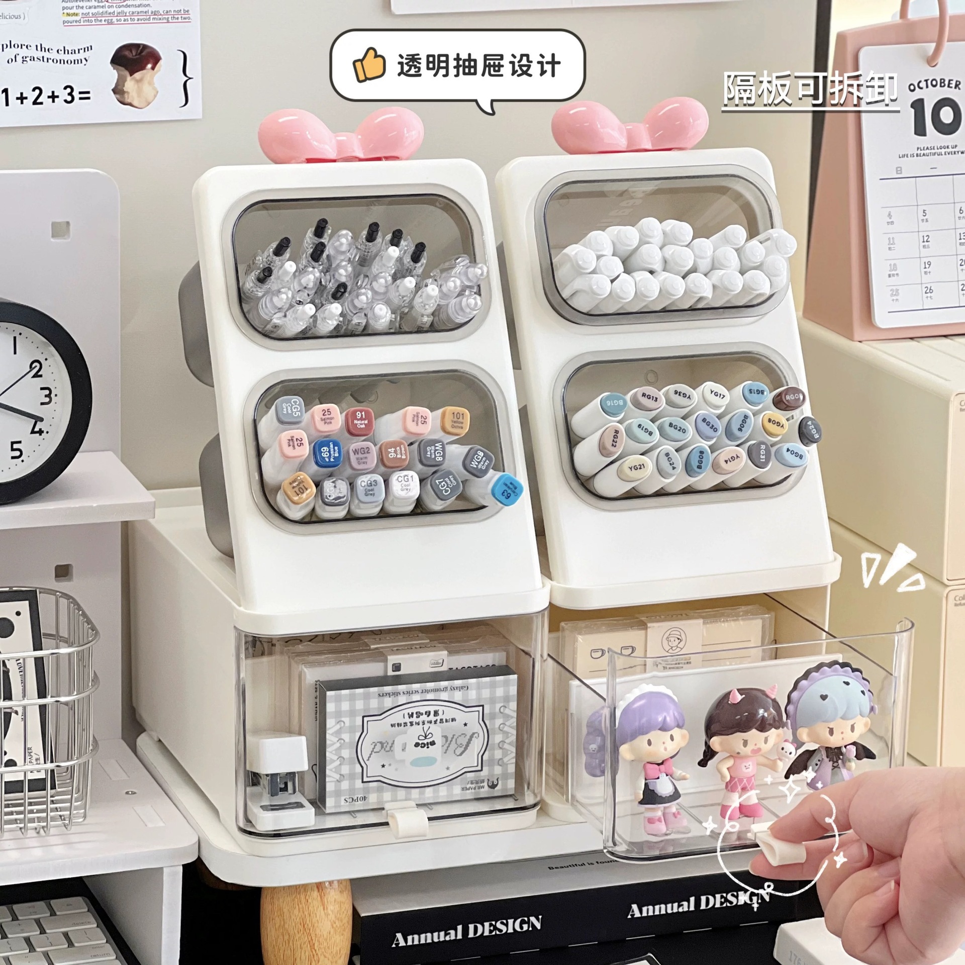 Slanting pen holder, student stationery organization, children's desk storage rack, office large-capacity desktop storage box Application Scenario