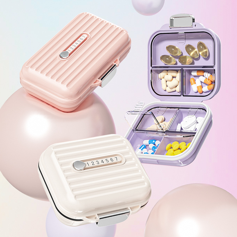 Portable medicine box dispensing box, 7-day one-week portable small dispensing device, compartments for pills, jewelry storage and sealing box details Picture