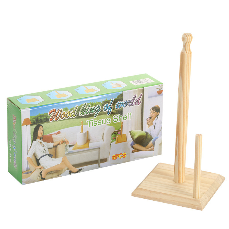 跨境直供立体松实木纸巾架家居浴室厨房洗手间卷纸架厨房纸置物架详情图5