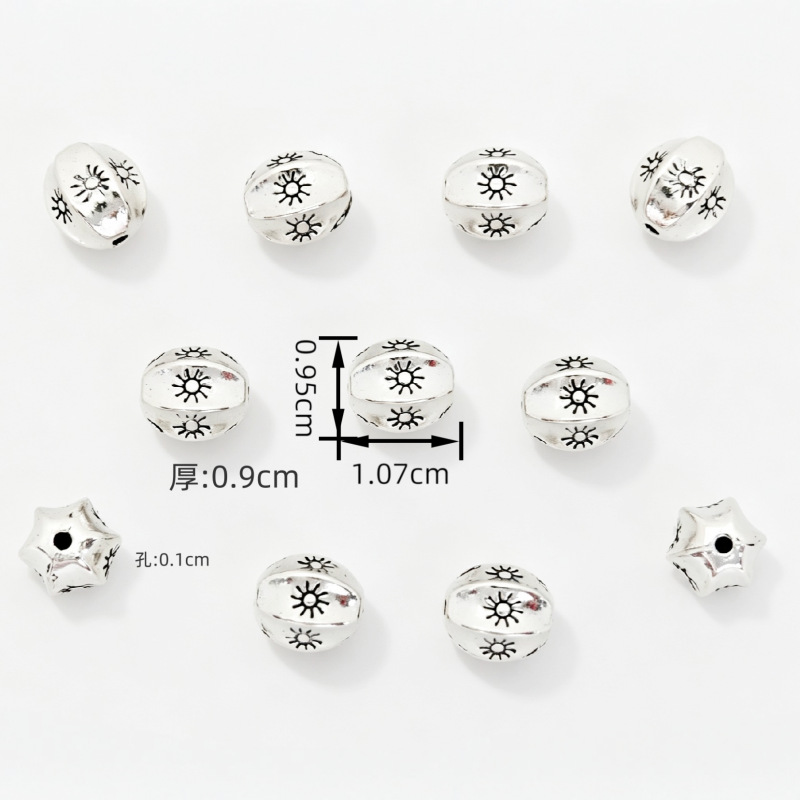 diy silver alloy spacer beads wholesale, keychains, car hangers, accessories, alloy silver loose beads bracelets, stringing beads details Picture