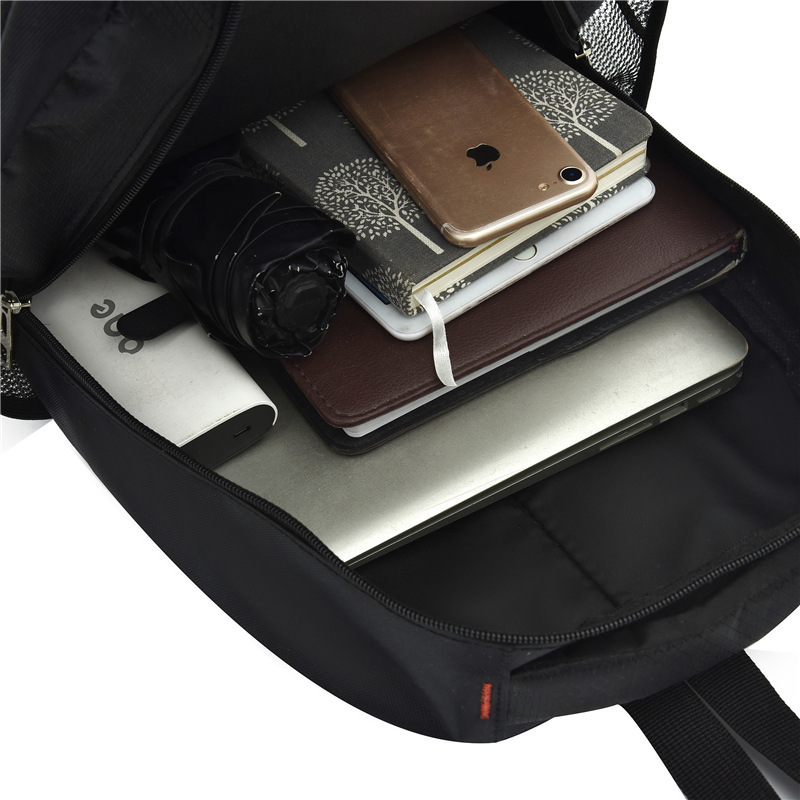 外贸简约时尚电脑包通勤黑色双肩包男款旅行大容量书包高颜值耐脏详情图4