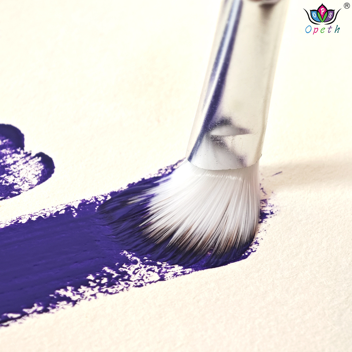 Cross-border nylon bristle 9-piece brush set mixed with art supplies, beginner's painting, wall painting paint, board brush and brush Specification image