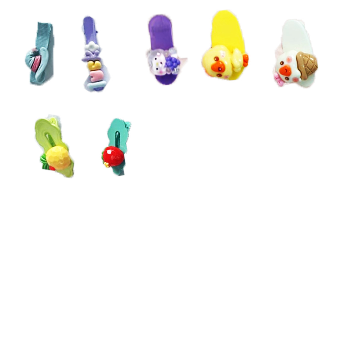 发夹/发卡/儿童发夹/抓夹/植绒白底实物图