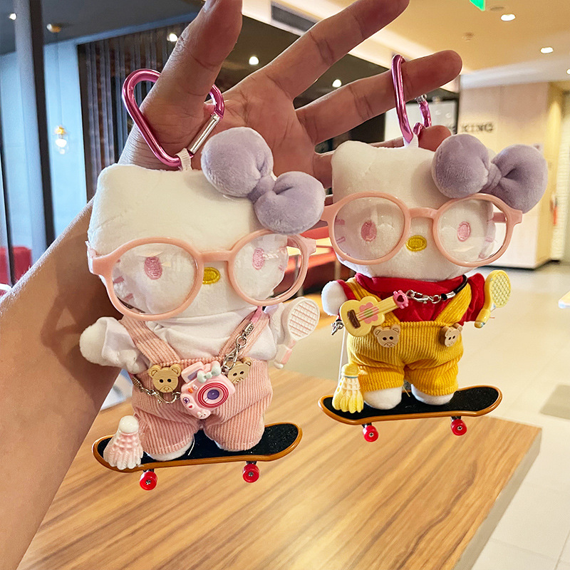 hellokitty small pendant, bag pendant, plush toy, kitty cute Kitty Kitty, official kt cat doll Application Scenario