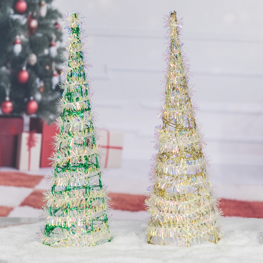 跨境新款铁艺圣诞树圣诞节装饰 塔尖节日派对布置树装饰品摆件