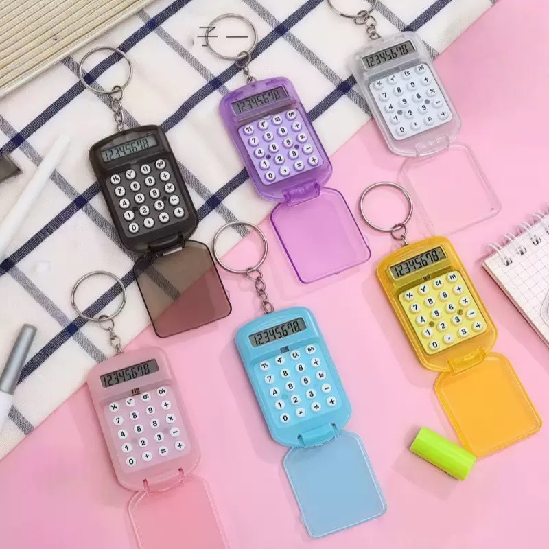 Color mini calculadora llavero tocados dulces accesorios K9 acrílico conchas cerámicos accesorios creativos accesorios colgantes