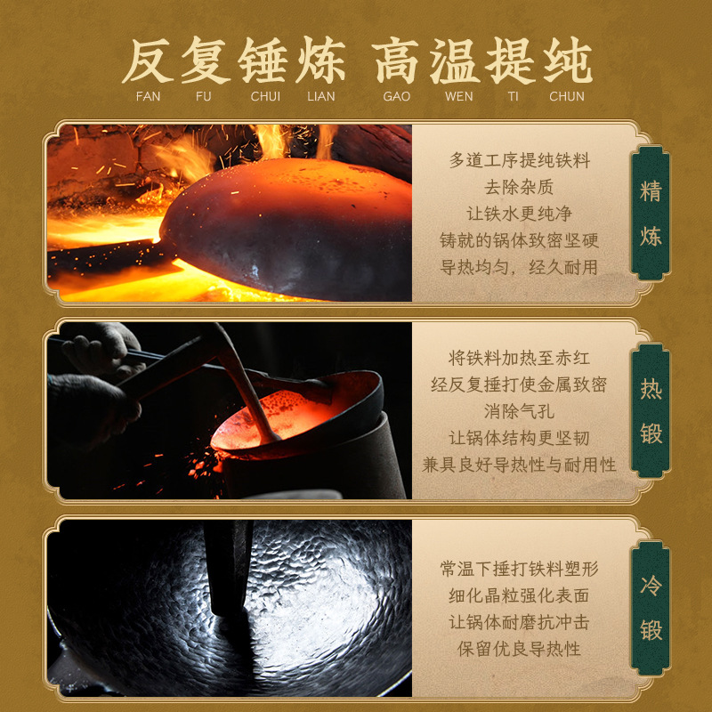 We carefully select traditional iron POTS, non-stick POTS, cooking POTS, old-fashioned uncoated household gas stoves, and round-bottomed POTS for gas stoves details Picture