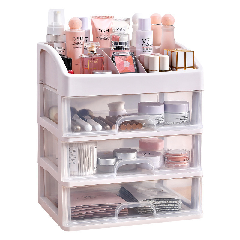 Desktop storage box, multi-layer cosmetic storage box, dressing table box, plastic storage rack, a must-have for student dormitories Item Picture