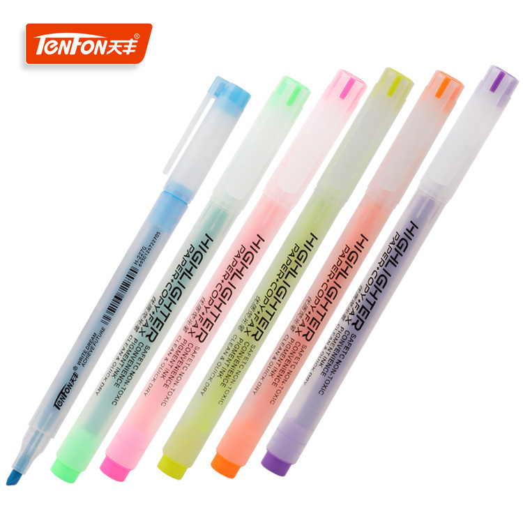 Factory direct supply of single-tipped 2270 white plastic highlighters for export
