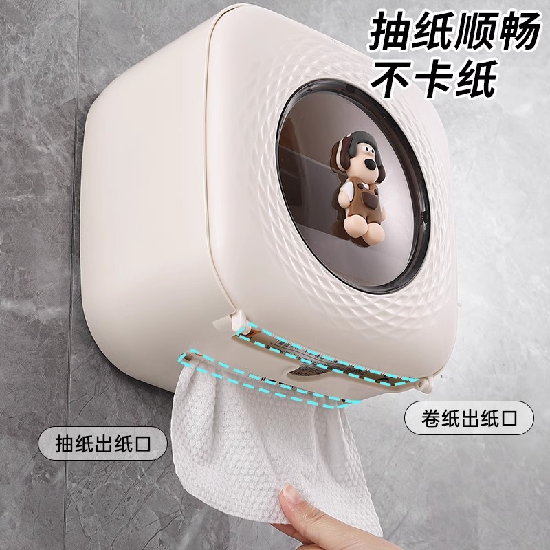 Bathroom toilet paper box, face towel storage box, wall-mounted toilet tissue box, tissue paper, high-end creative roll paper box details Picture
