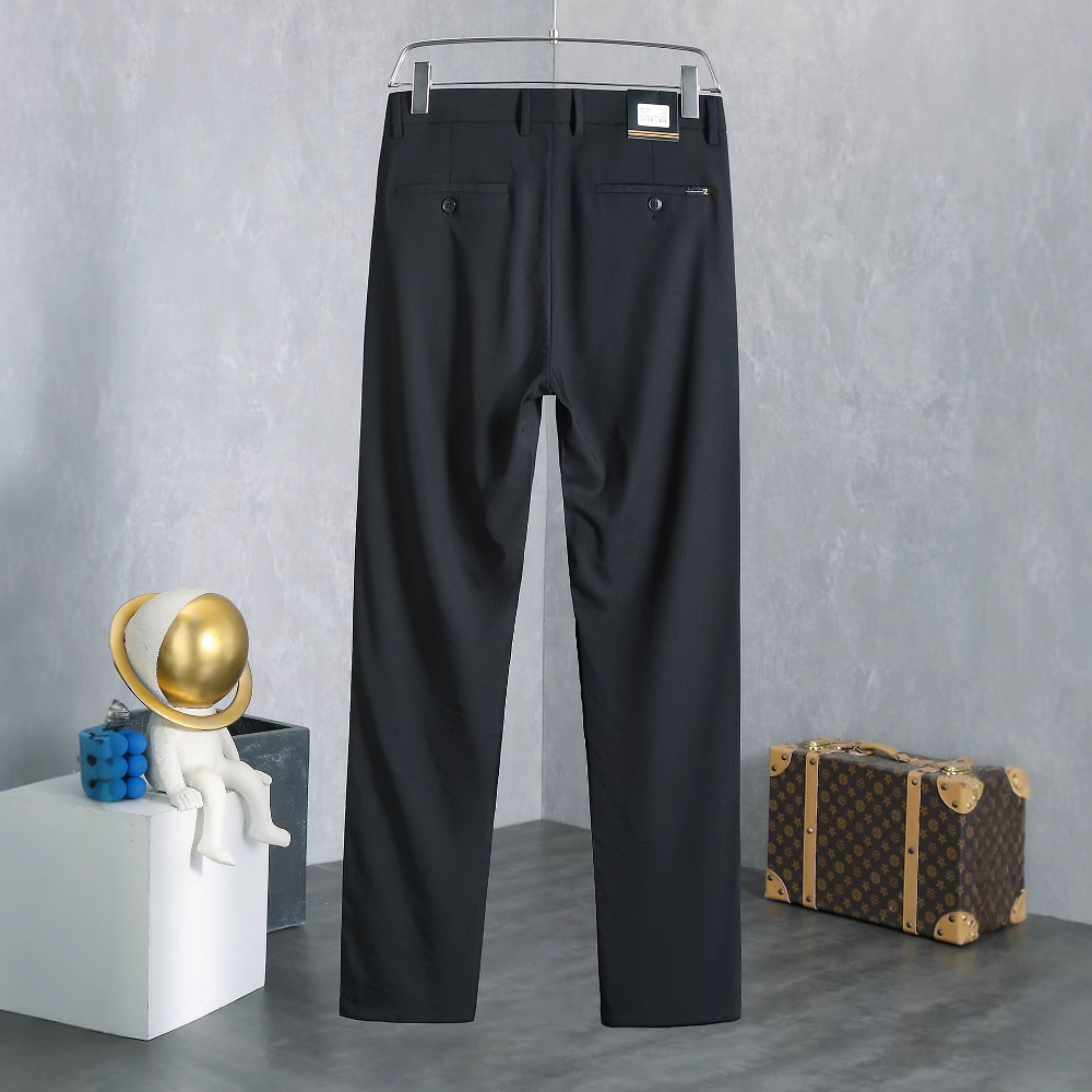 Spring/Summer light luxury four-sided pop-up high-end casual pants for men, straight-leg business loose, fashionable, cool and trendy men's pants, simple and elegant Item Picture