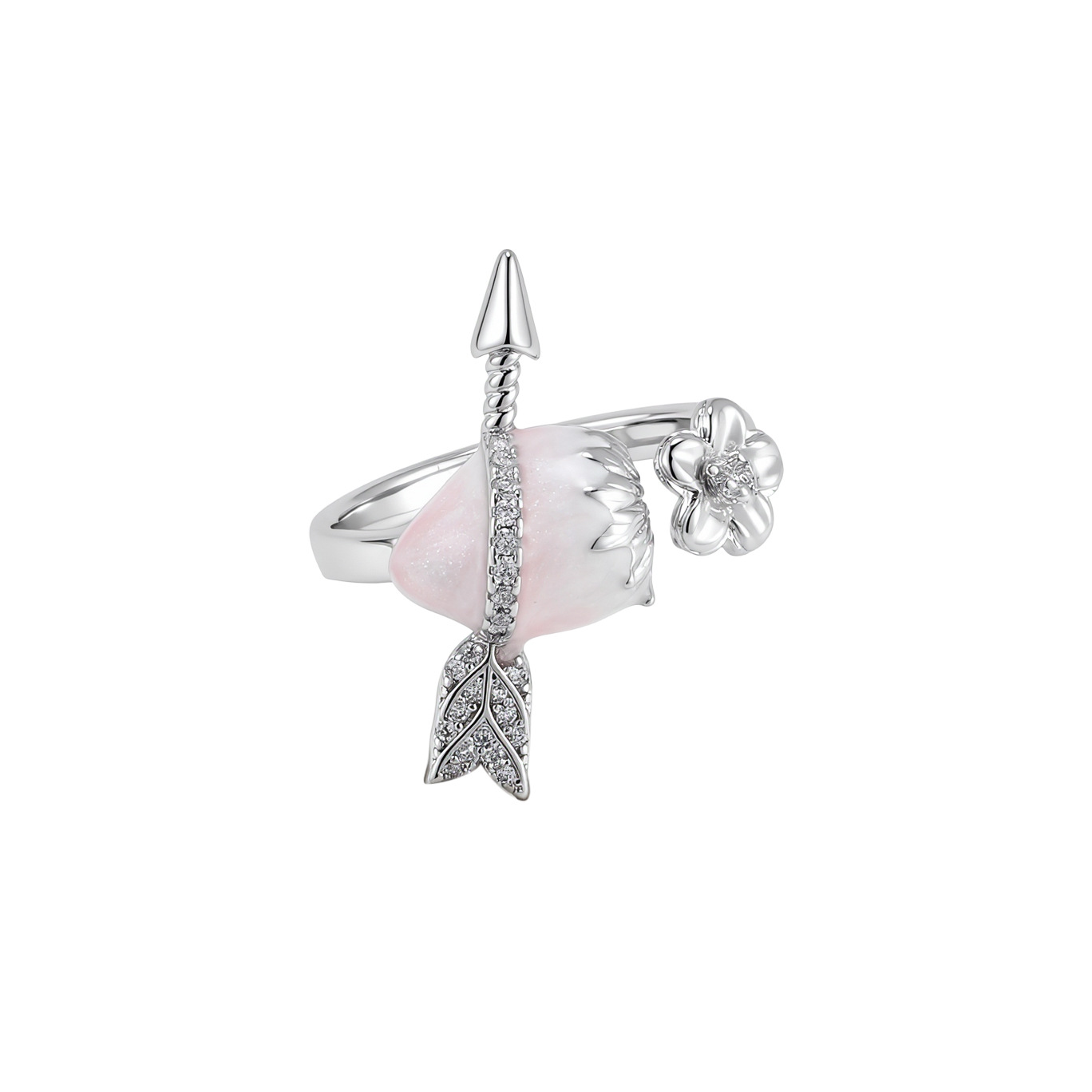 Strawberry arrow ring for women, original design, sweet and cool style index finger ring, light luxury, unique personality, high-end ring Item Picture