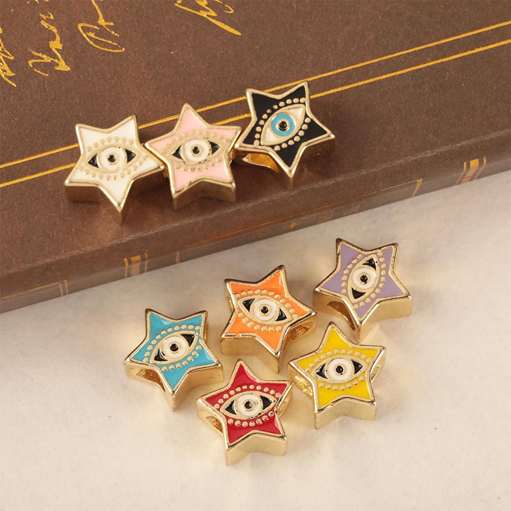 跨境货源饰品配件滴油五角星项链手链脚链挂件坠子简约女式配饰