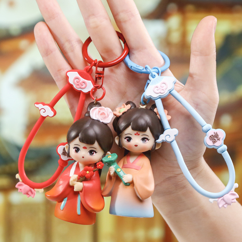钥匙扣/卡通钥匙扣挂件/钥匙扣公仔挂件/宋锦/流沙入油玩具细节图