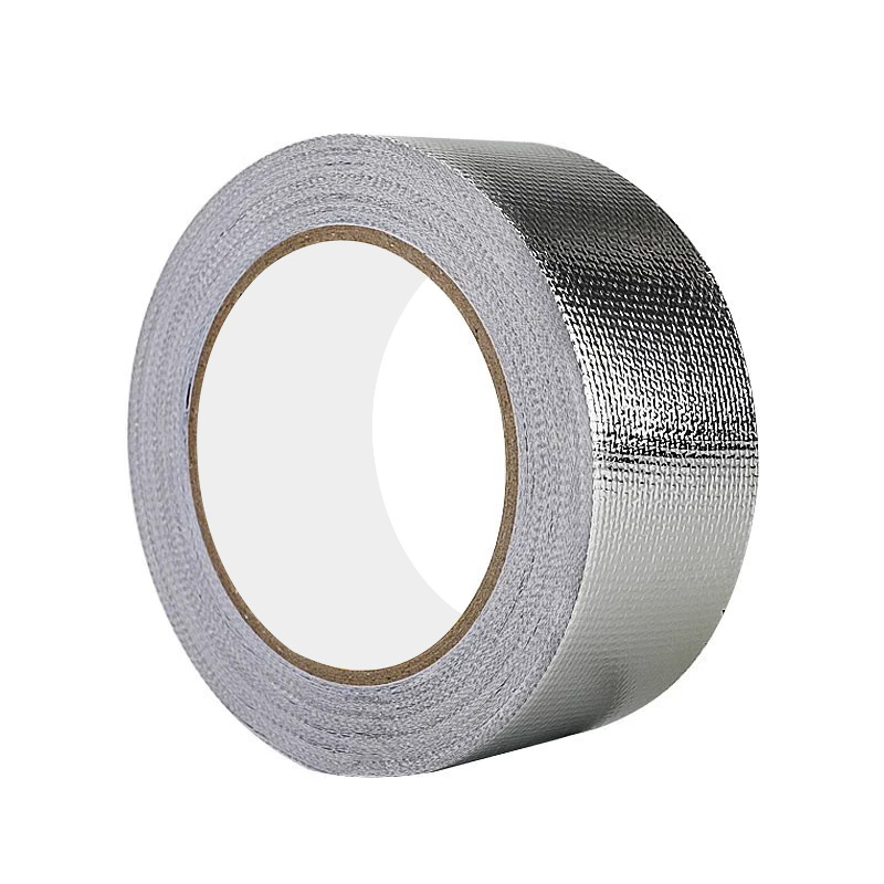 Thickened fiberglass cloth aluminum foil tape, high-temperature resistant air conditioning hot water pipe, range hood pipe wrapping, heat insulation and heat preservation tape, 4.8cm*10m Item Picture