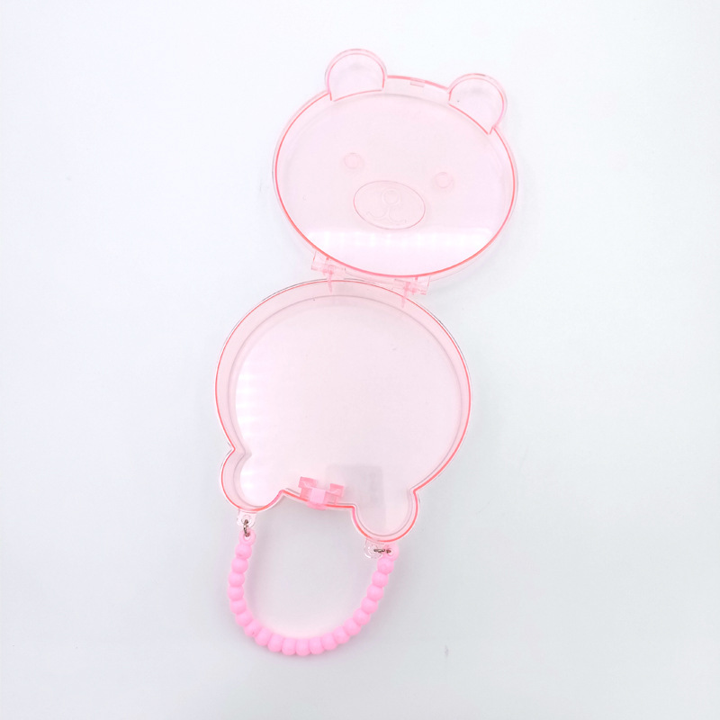 儿童DIY手工塑料透明收纳盒手提盒可爱卡通亚克力玩具盒化妆盒细节图