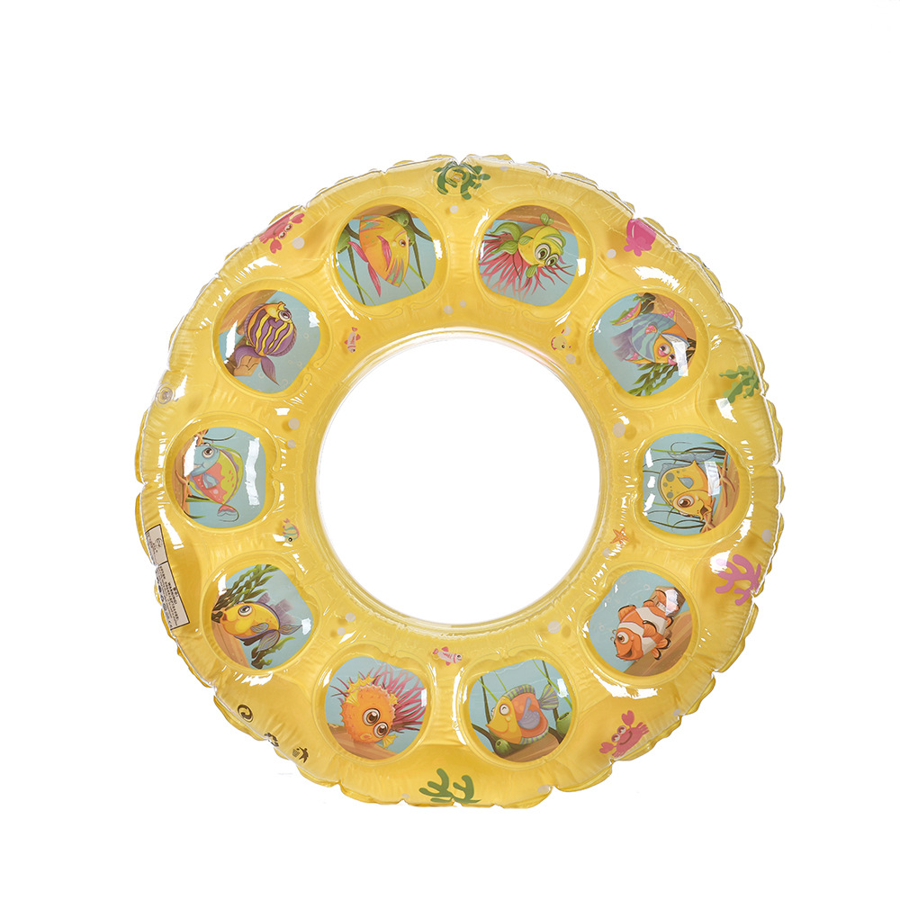 New maca color double-layer crystal swimming ring, children's armpit life buoy, children's inflatable double airbag swimming waist ring Item Picture