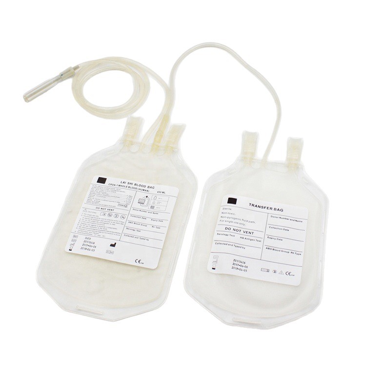 Cross-border exclusive disposable double blood transfusion bags 250/350/450ml medical sterilized blood transfer blood transfusion bags