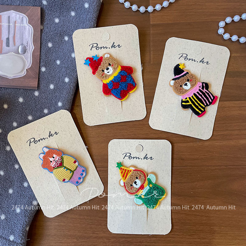Nueva versión coreana de dibujos animados osos horquilla niños otoño dulce lateral pelo roto franja clip diseño creativo rompecabezas clip Specification image