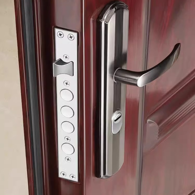 Puerta de seguridad cerradura ajustable juego de cerradura de agarrador de entrada cerradura de puerta de hierro cerradura de puerta antirrobo conjunto completo de tipo universal