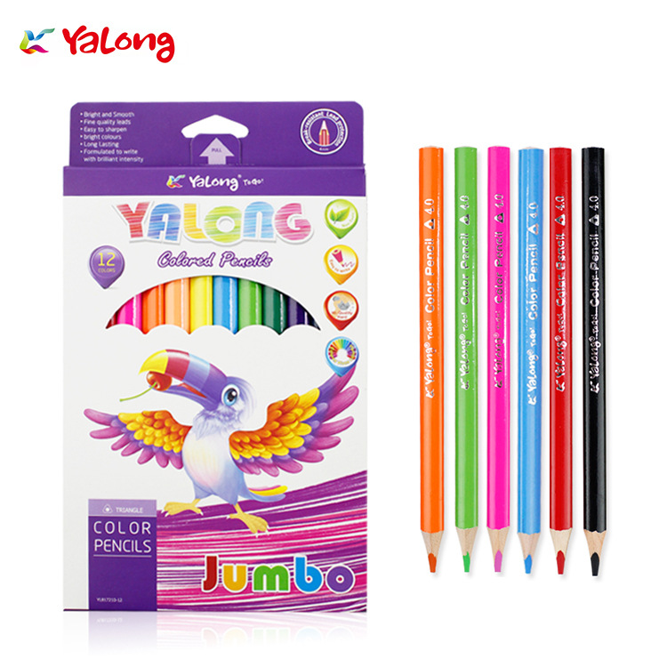 7-inch giant natural wooden colored pencil drawing set, children's colored pencils