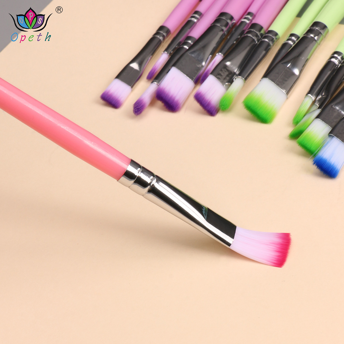 Cross-border nylon wool macaron color series brush set of 6 colored plastic painting brushes, special brushes for art details Picture