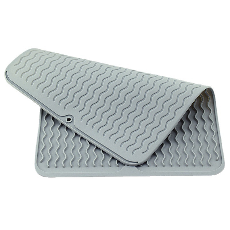 Venta directa de fábrica tapete de asfalto de silicona para vajilla de cocina control de agua pad ranura de onda multifuncional aislamiento térmico Item Picture