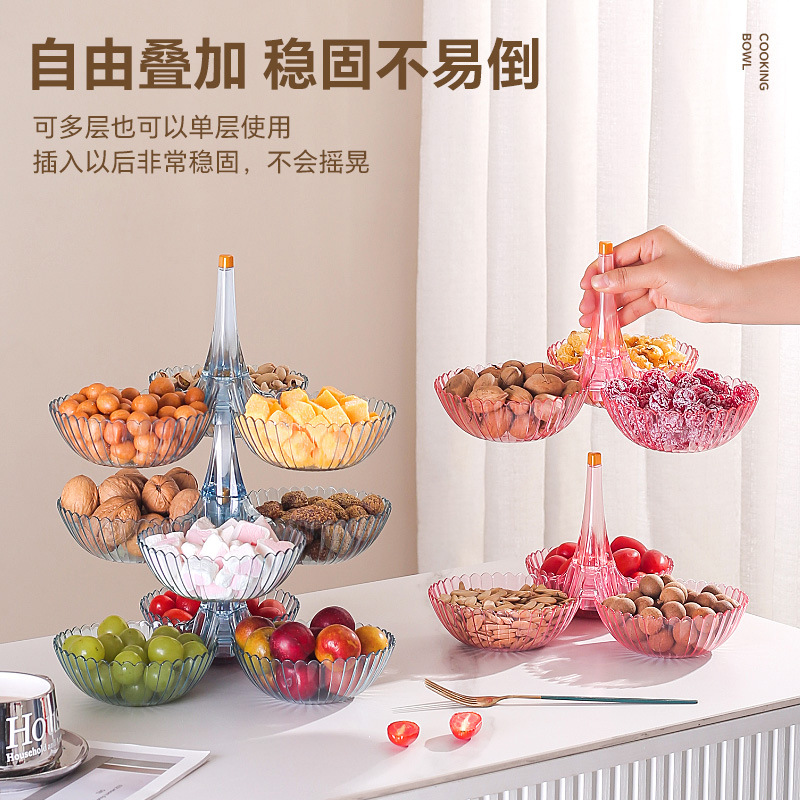 Fruit plate box, melon and fruit plate, popular light luxury home living room coffee table, dried fruits, snacks, melon seeds, candies, gift display, plastic box details Picture