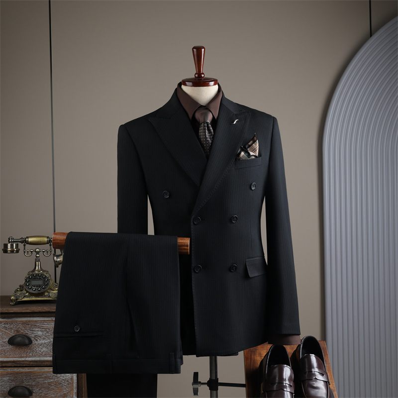 Men's business formal wear custom-made suit set in Chengdu, high-end suit set, groom's wedding dress with waistcoat details Picture