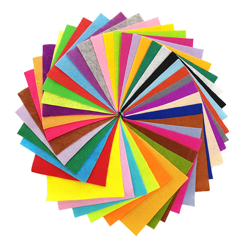Wholesale of non-woven fabric, 1mm non-woven fabric in 20 or 40 colors, DIY hand-cut paper for kindergartens, colored felt fabric, non-woven fabric