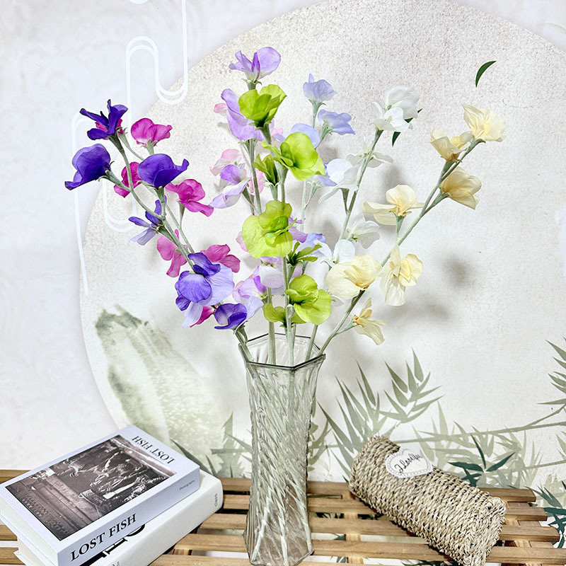 仿真花DIY发饰配件/假花/5朵塑膠花/仿真花/假花批发产品图