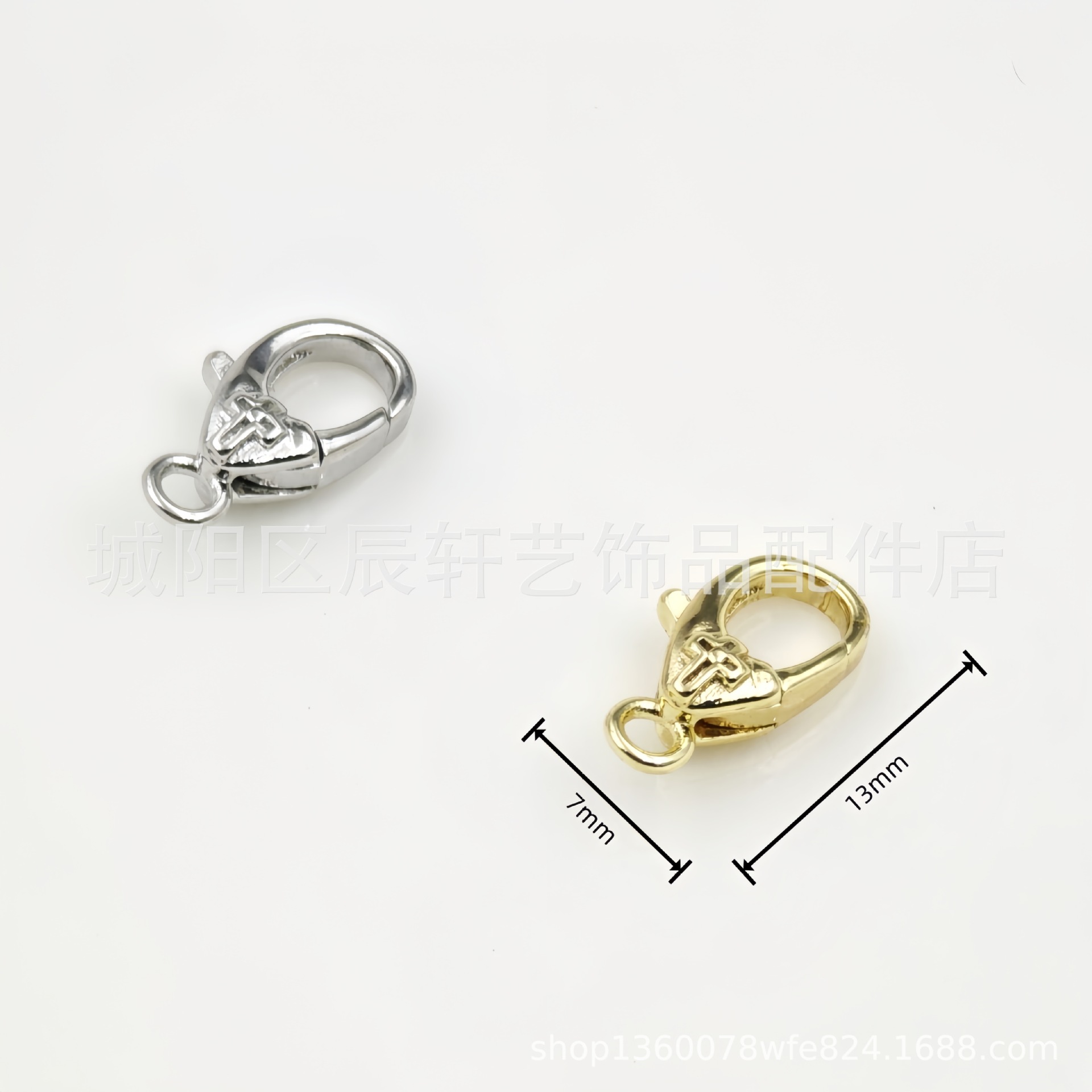 Copper cast 18K gold spring buckle, rectangular buckle, elliptical buckle, round buckle, irregular-shaped lobster buckle, diy universal buckle Specification image