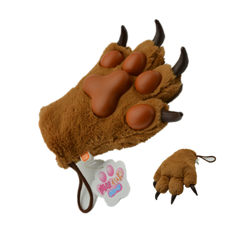 Simulated tiger claw glove doll, black bear plush gift, children's animal toy prop, dinosaur bear claw shape Application Scenario