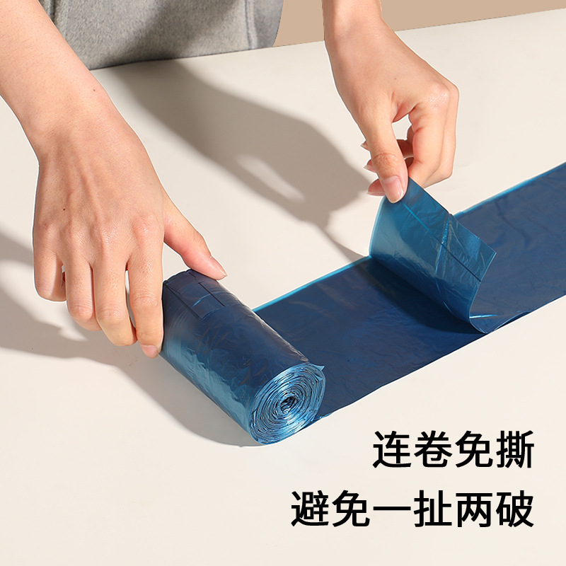 Vest-style garbage bag, household disposable hand-held thickened black large trash can, pull-out bag, kitchen storage bag details Picture