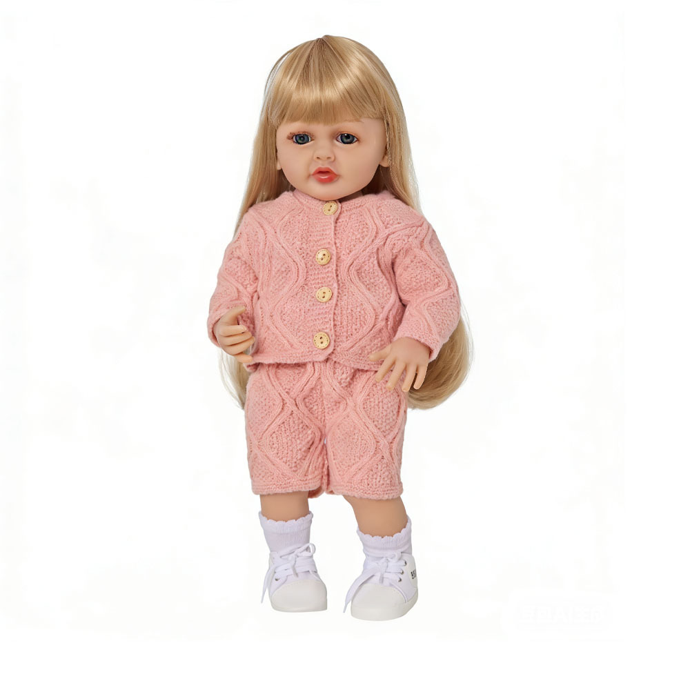 A new 22-inch cross-border rebirth doll multi-functional English dialogue soft rubber simulation vinyl doll toy Item Picture