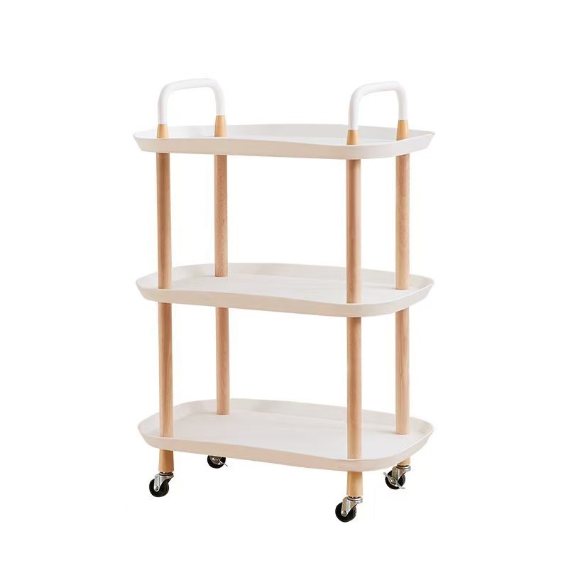 Nordic multi-layer trolley, bedroom bedside, balcony movable, household coffee table, floor storage rack manufacturer Item Picture