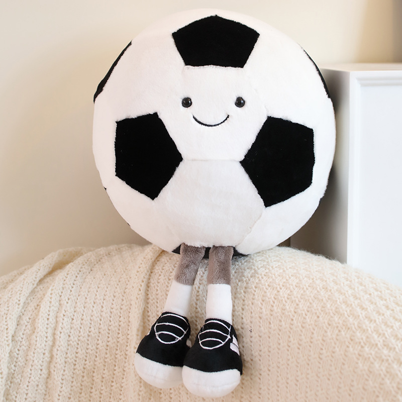 Fabricante en stock baloncesto fútbol peluche bonecos cojín para regalar a los chicos 6 º día del niño regalo de cumpleaños muñeca details Picture