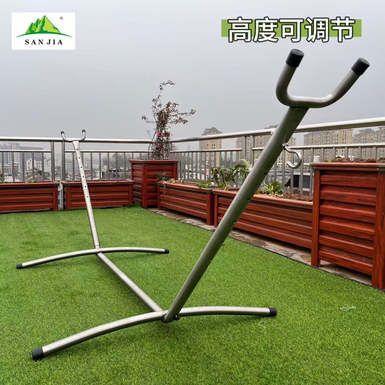 Outdoor 304 stainless steel hammock frame, household indoor and outdoor detachable and foldable canvas swing frame, portable Specification image