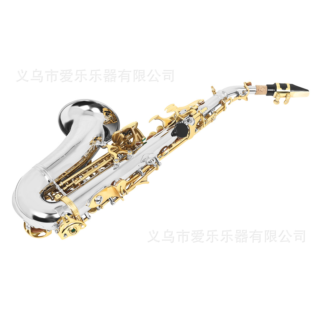 SLADE B-flat small elbow children's and adult soprano saxophone, brass tube silver gold-key saxophone Application Scenario