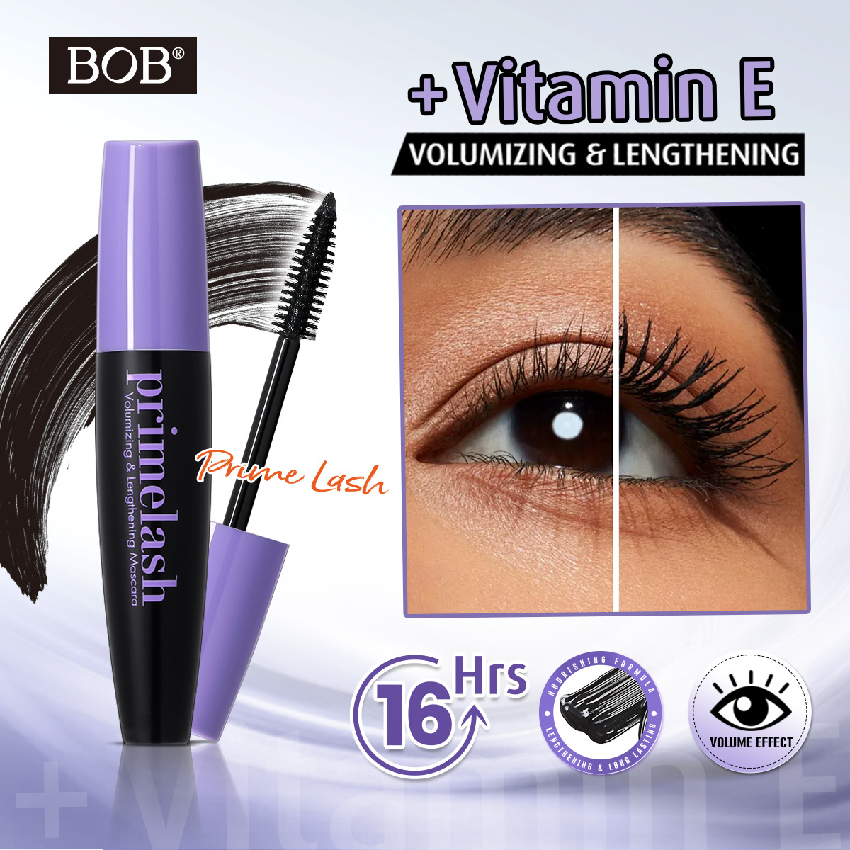 跨境bob明星浓密睫毛膏纤长浓密卷翘防汗持久不易晕染