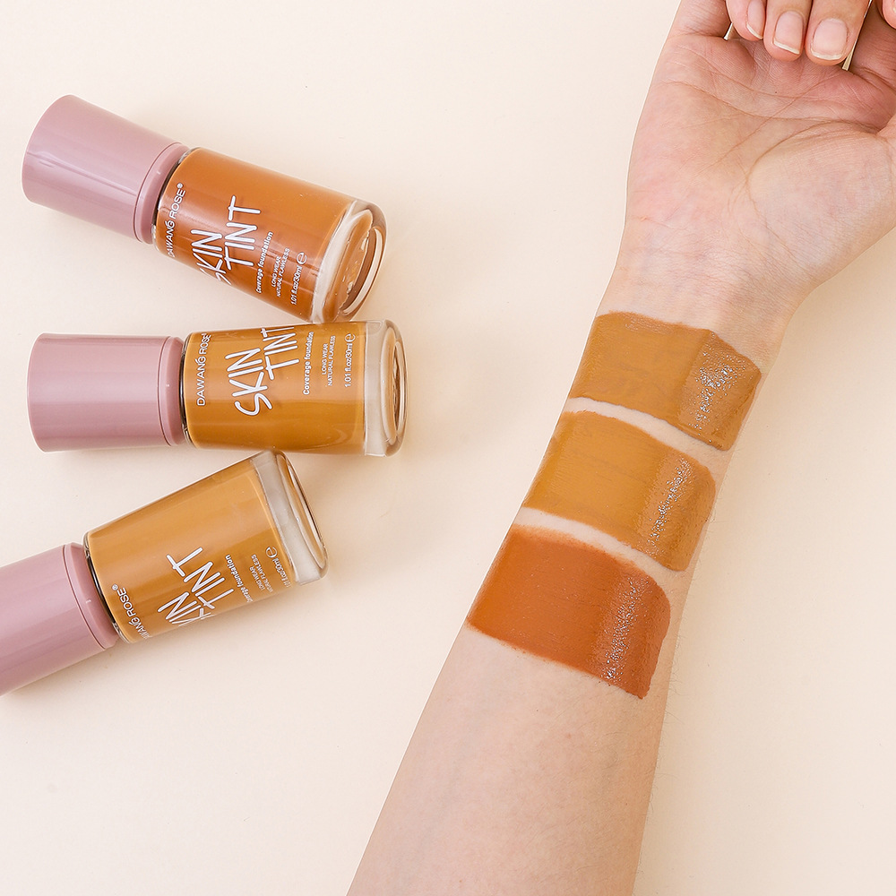 Cross-border dark foundation is long-lasting, does not smudge, conceals blemishes, does not stick to dry skin, moisturizes, and controls oil in beauty cosmetics